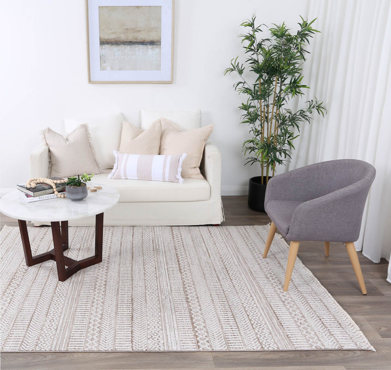Mary Kerman Beige Tribal Soft Rug