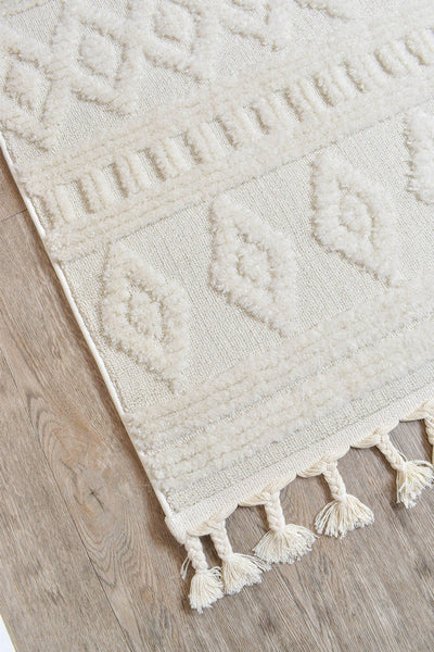 August Boho Cream Runner Rug