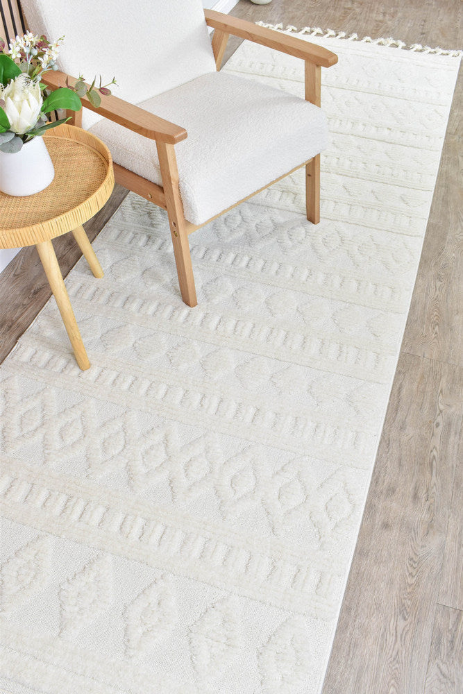 August Boho Cream Runner Rug