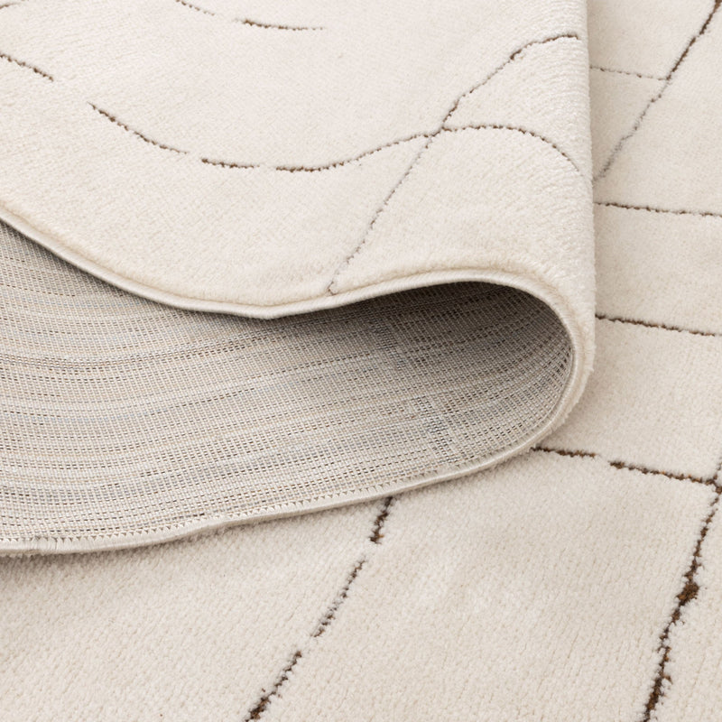 Coco Abstract Lines Brown Cream 10 Rug