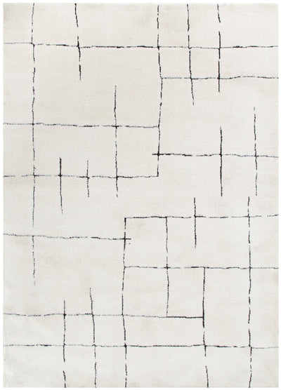 Coco Abstract Lines Black Cream 9 Rug