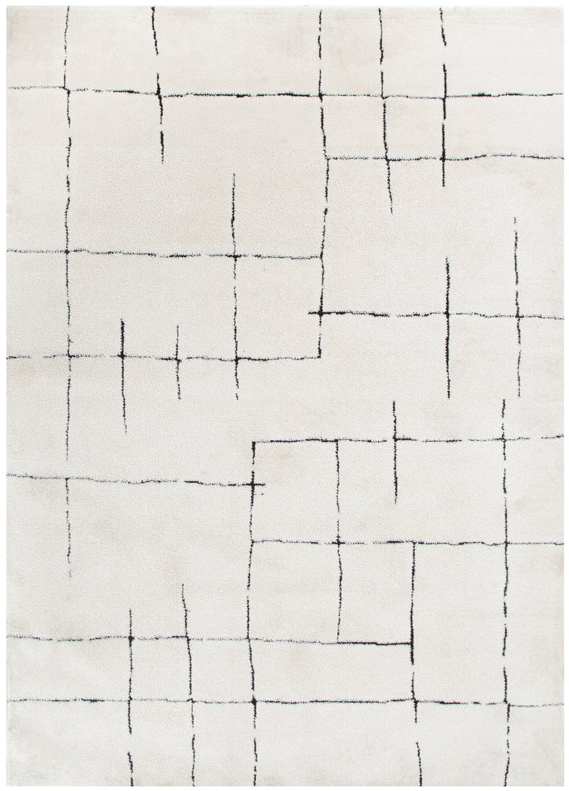 Coco Abstract Lines Black Cream 9 Rug