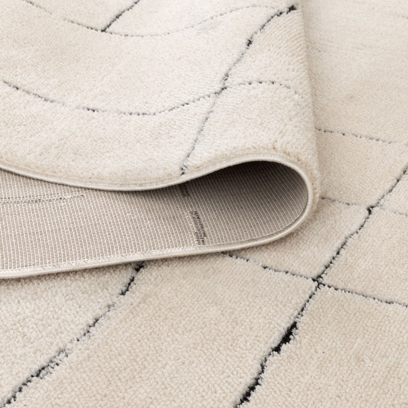 Coco Abstract Lines Black Cream 9 Rug