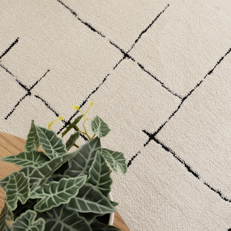 Coco Abstract Lines Black Cream 9 Rug