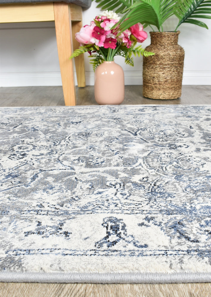 Florence Nain Trans Blue White Grey Rug