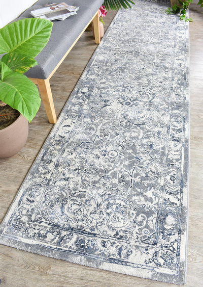 Florence Nain Trans Blue White Grey Rug