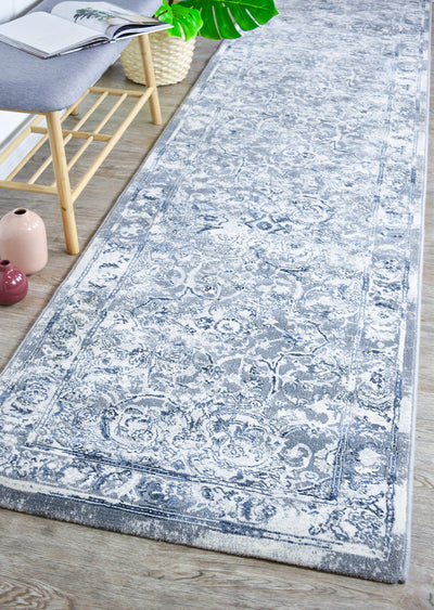 Florence Nain Trans Blue White Grey Rug