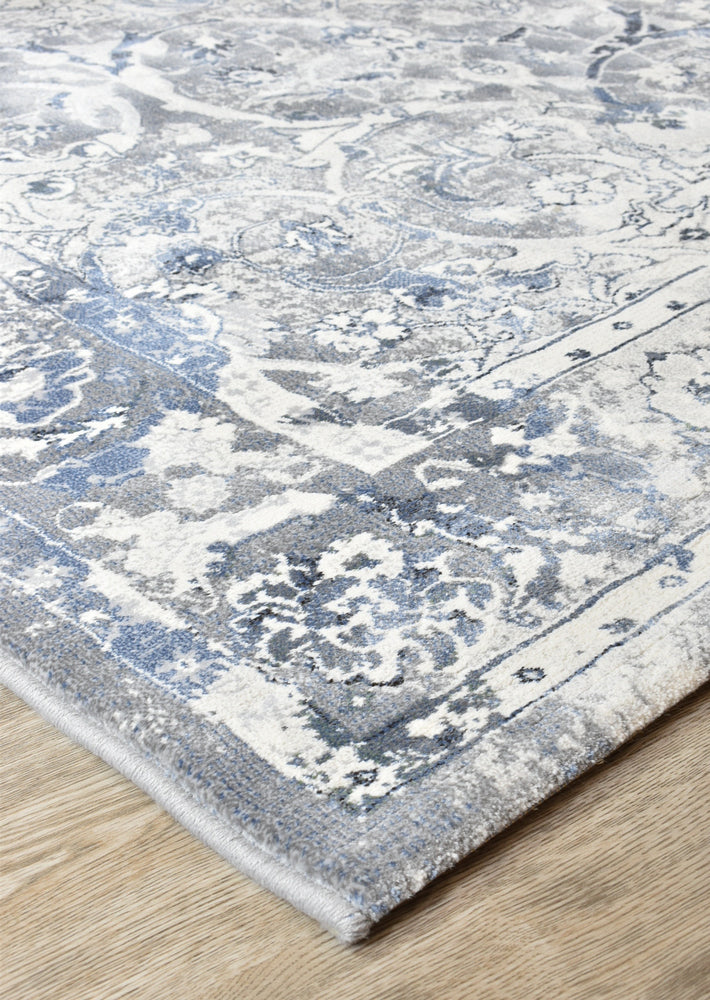 Florence Nain Trans Blue White Grey Rug