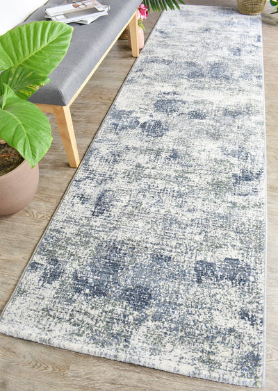 Florence Grid Blue Runner Rug, Rugs Online Rugs Sydney Australia, www.rugsonlinerugs.com.au