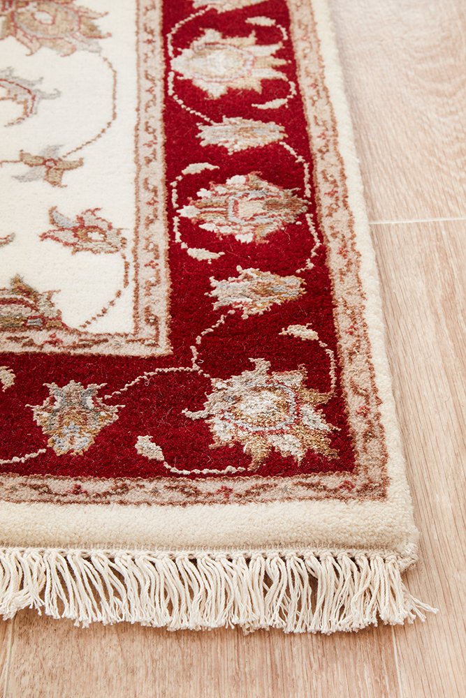 Tabriz Handmade Indo Garden Wool With Silk Runner Rug 487X85CM