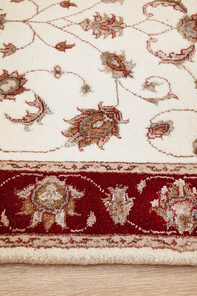 Tabriz Handmade Indo Garden Wool With Silk Runner Rug 487X85CM
