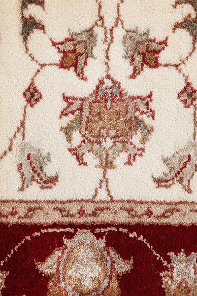 Tabriz Handmade Indo Garden Wool With Silk Runner Rug 487X85CM
