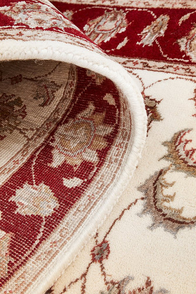 Tabriz Handmade Indo Garden Wool With Silk Runner Rug 487X85CM