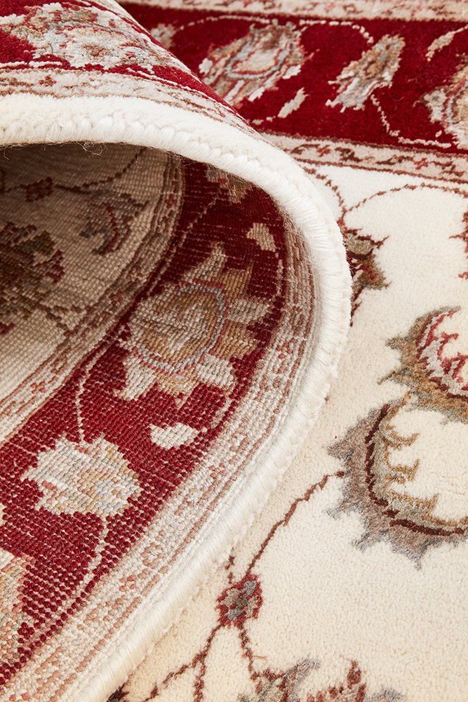 Tabriz Handmade Indo Garden Wool With Silk Runner Rug 487X85CM