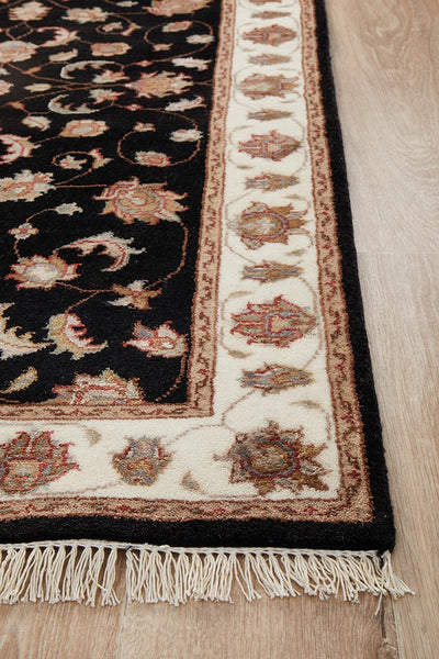 Tabriz Handmade Indo Garden Wool With Silk Runner Rug 492X83CM