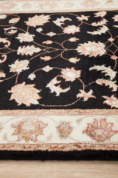 Tabriz Handmade Indo Garden Wool With Silk Runner Rug 492X83CM