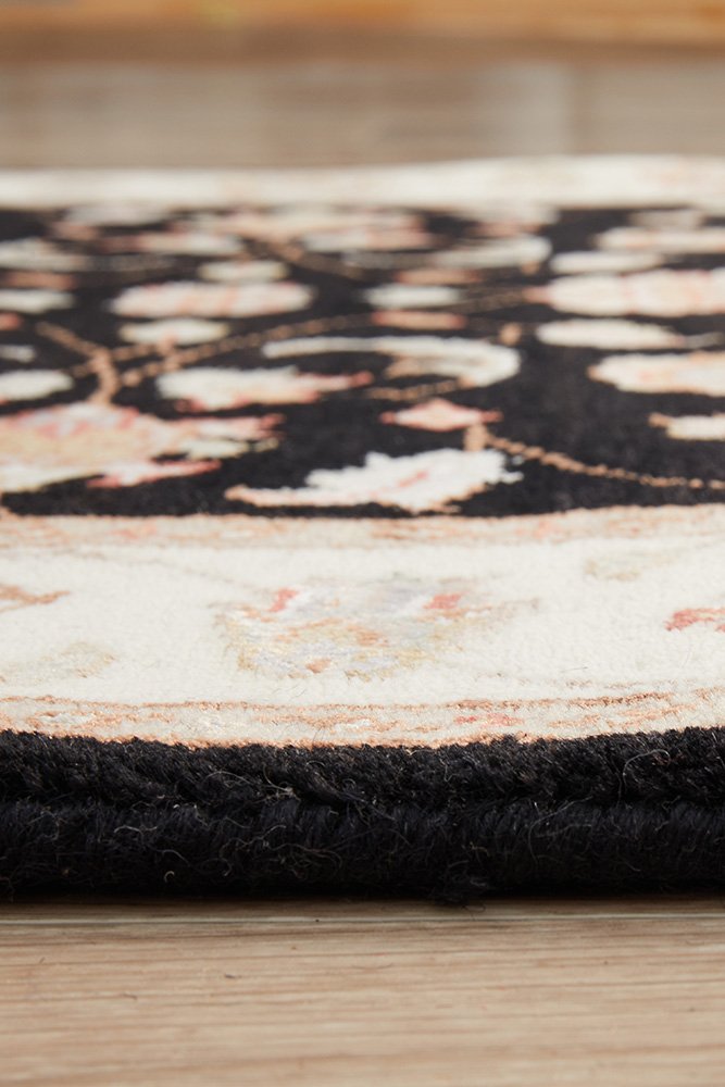 Tabriz Handmade Indo Garden Wool With Silk Runner Rug 492X83CM