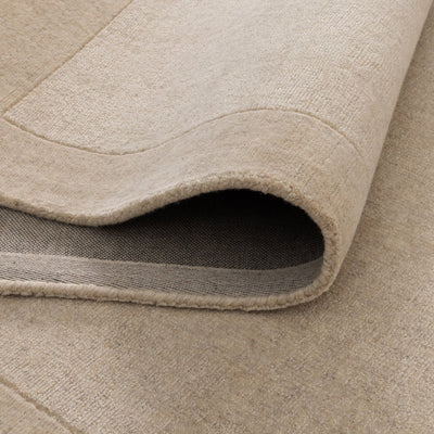Aspen Plain Natural Border Wool Rug