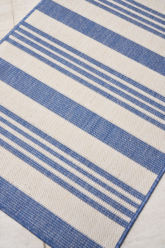 Florida Outdoor Indoor Alvi Blue Runner Rug