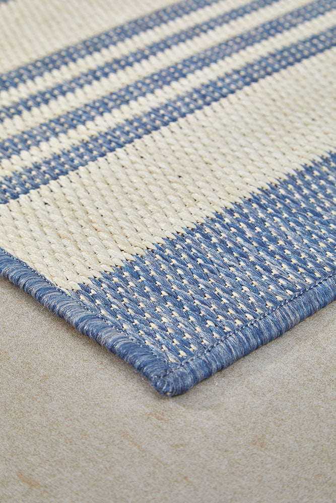 Florida Outdoor Indoor Alvi Blue Runner Rug