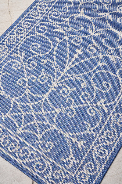 Florida Outdoor Indoor Romy Blue Runner Rug
