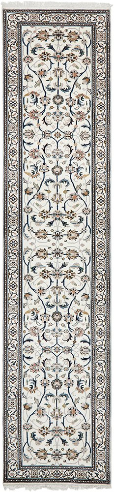 Nain Handmade Garden All Over Indo Cream Wool Runner Rug 402X81CM, Rugs Online Rugs Sydney Australia, www.rugsonlinerugs.com.au 