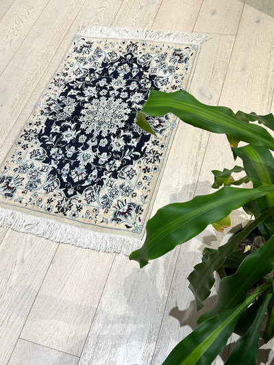 Naine Indo Medallion Garden Navy Wool Rug (STK122-22) 93X60cm, Rugs Online Rugs Sydney Australia, www.rugsonlinerugs.com.au