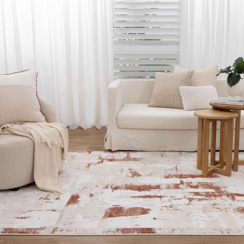 Nirvana Abstract Cosy Rust Rug, Rugs Online Rugs Sydney Australia, www.rugsonlinerugs.com.au