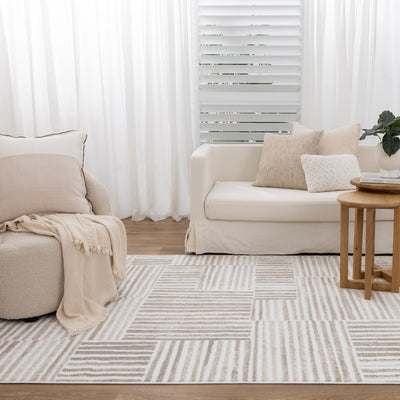Nirvana Geo Lines Beige Modern Rug, Rugs Online Rugs Sydney Australia, www.rugsonlinerugs.com.au