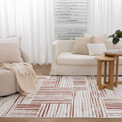 Nirvana Geo Lines Rust Modern Rug, Rugs Online Rugs Sydney Australia, www.rugsonlinerugs.com.au