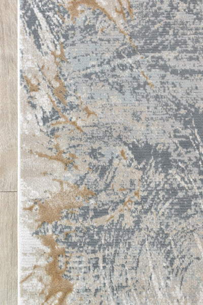 Rocco Bardia Grey Beige Runner Rug