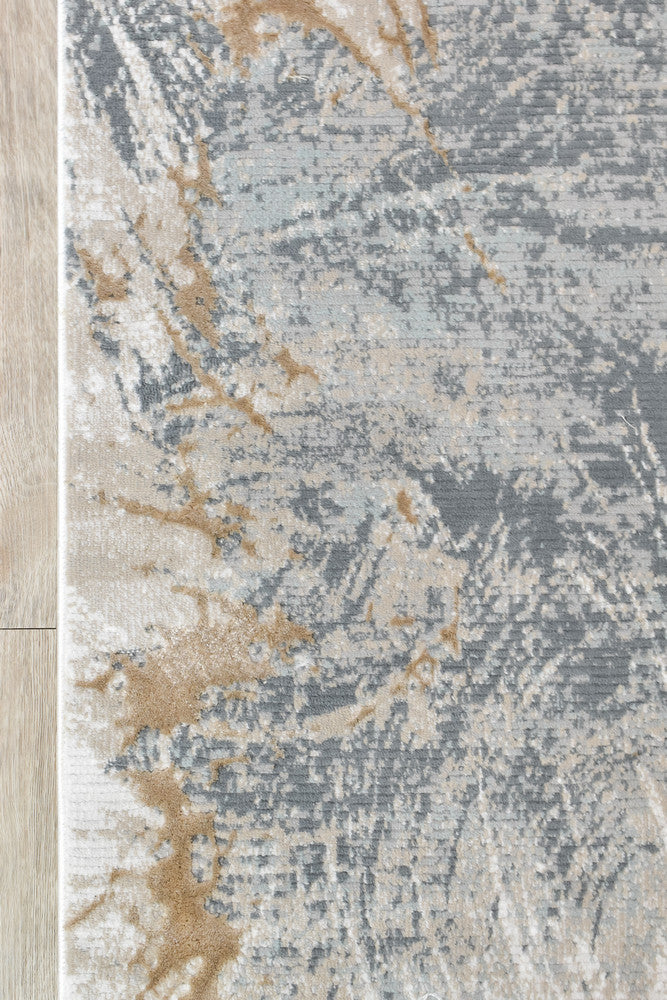 Rocco Bardia Grey Beige Runner Rug