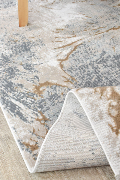 Rocco Bardia Grey Beige Runner Rug