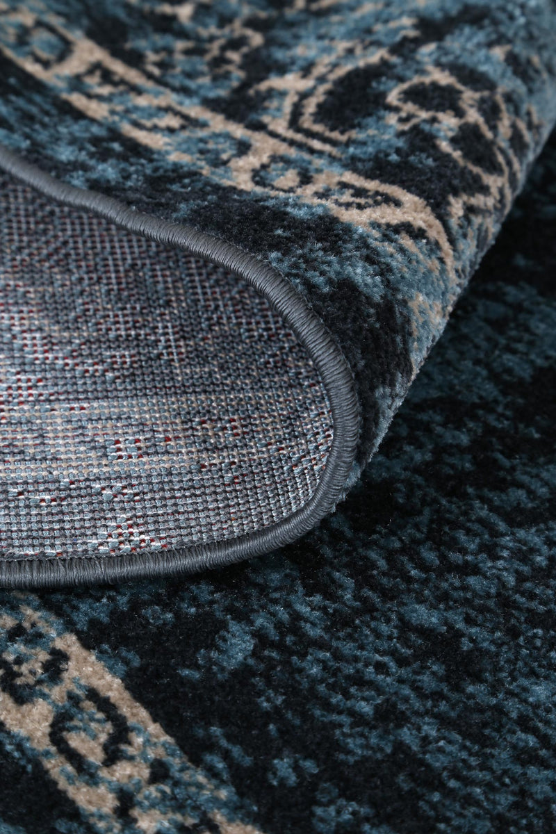 Oporto Algeciras Blue Transitional Soft Rug