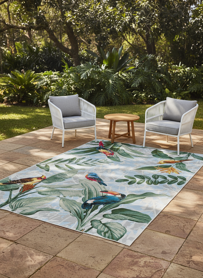 Yard Outdoor Indoor Birds Designer Rug