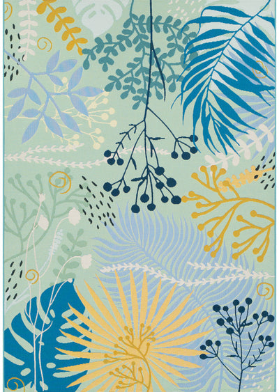 Yard Outdoor Indoor Deep Blue Designer Rug