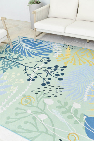Yard Outdoor Indoor Deep Blue Designer Rug