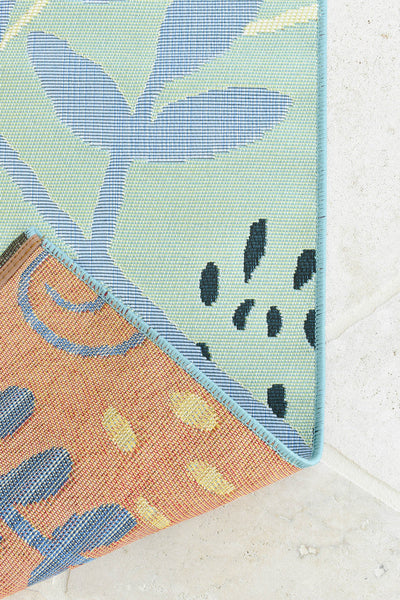 Yard Outdoor Indoor Deep Blue Designer Rug