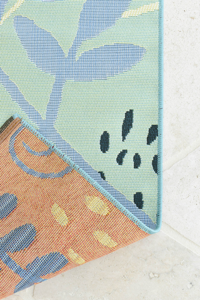 Yard Outdoor Indoor Deep Blue Designer Rug