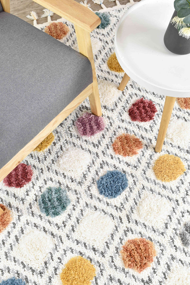 Kaleidoscopic Polka Dots Rug