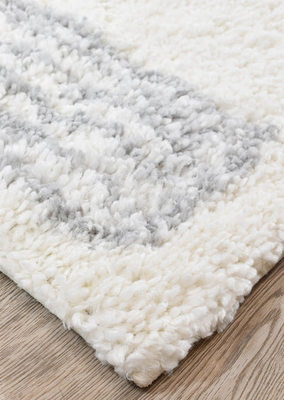 Noor Sahara Shaggy Cream Grey Rug