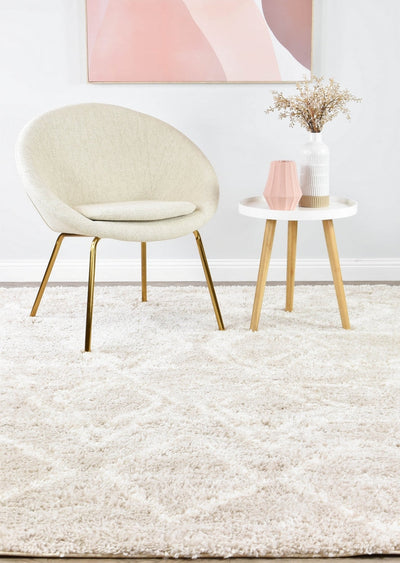 Noor Nile Shaggy Cream Beige Rug