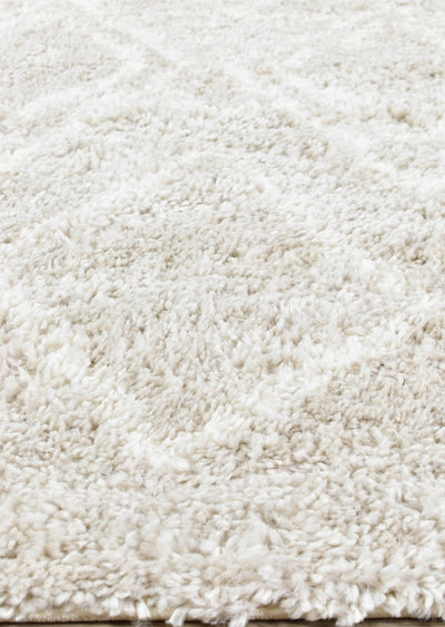 Noor Nile Shaggy Cream Beige Rug