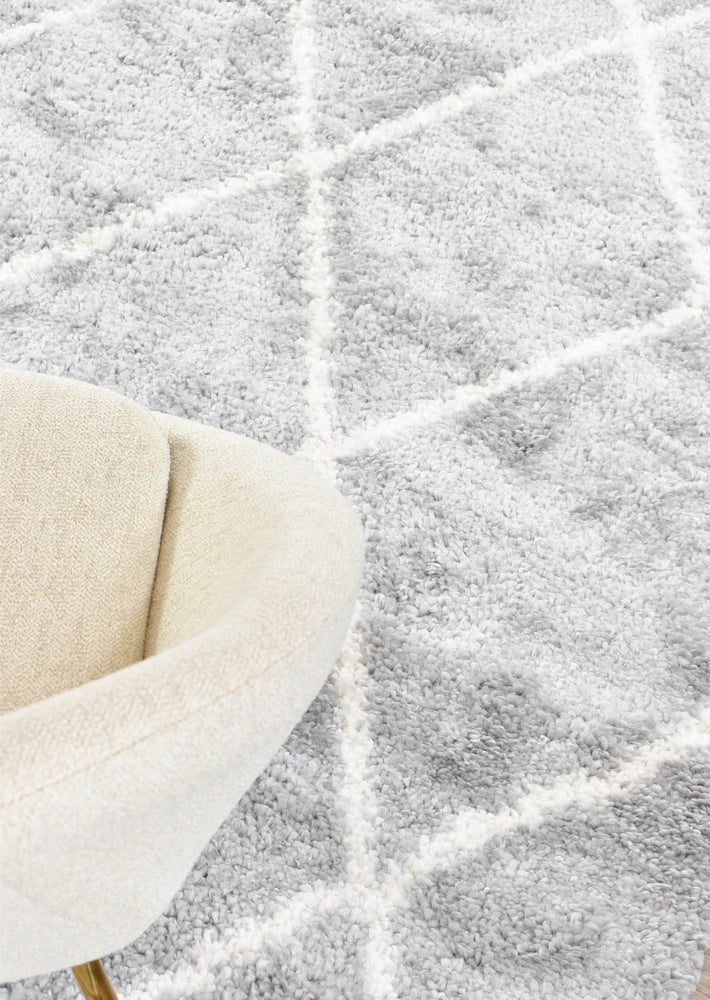 Noor Diamond Shaggy Grey Rug, Rugs Online Rugs Sydney Australia, www.rugsonlinerugs.com.au