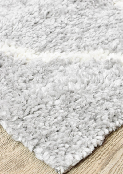 Noor Diamond Shaggy Grey Rug