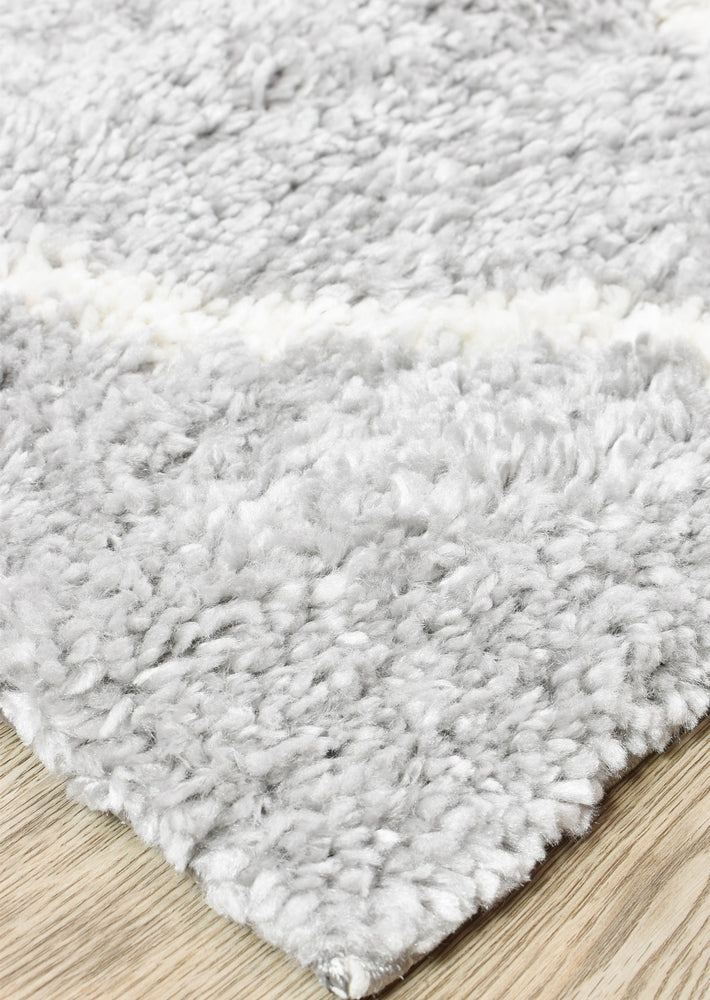 Noor Diamond Shaggy Grey Rug