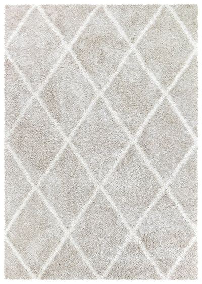 Noor Diamond Shaggy Cream Beige Rug