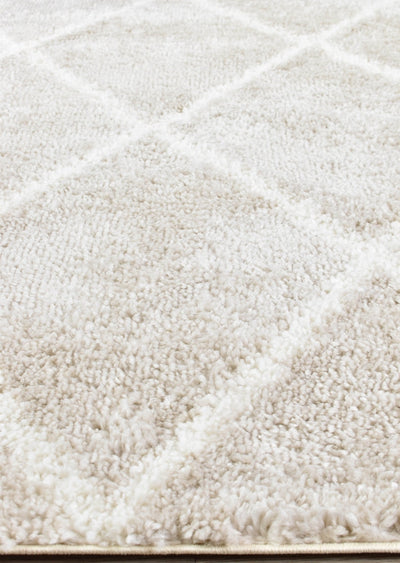 Noor Diamond Shaggy Cream Beige Rug