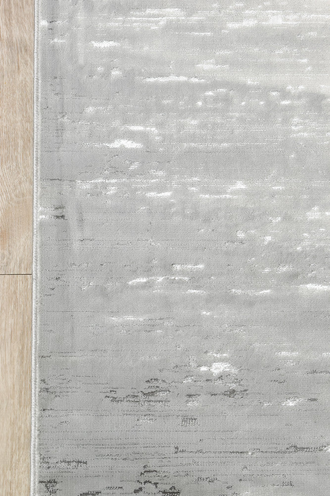 Rocco Snow Grey Runner Rug