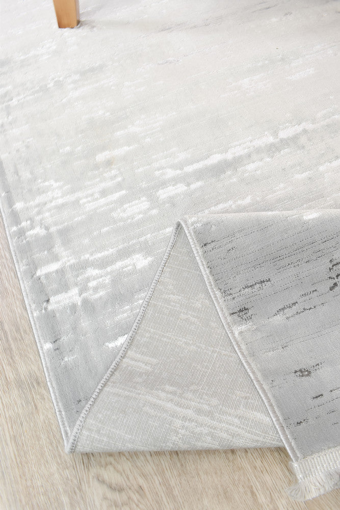 Rocco Snow Grey Runner Rug
